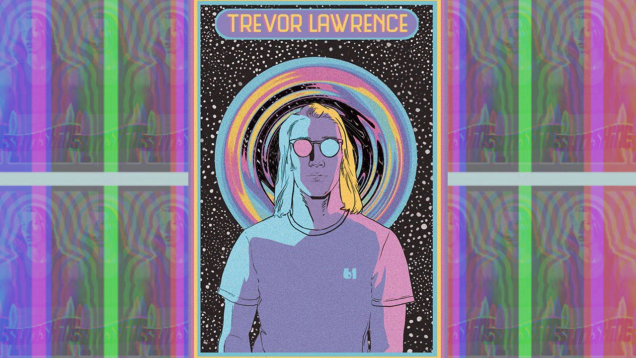 A Trevor Lawrence Topps trading card featuring original artwork