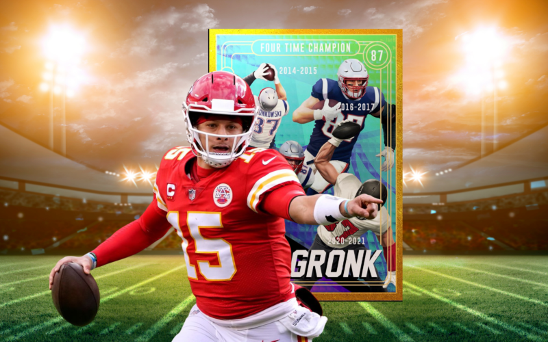 Patrick Mahomes and Rob Gronkowski's 1-of-1 NFT trading card
