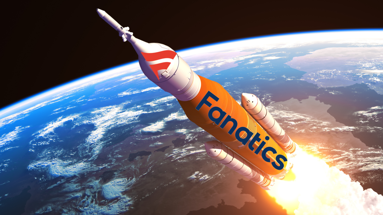 Imagining Fanatics, Inc. as a rocket blasting off into outer space