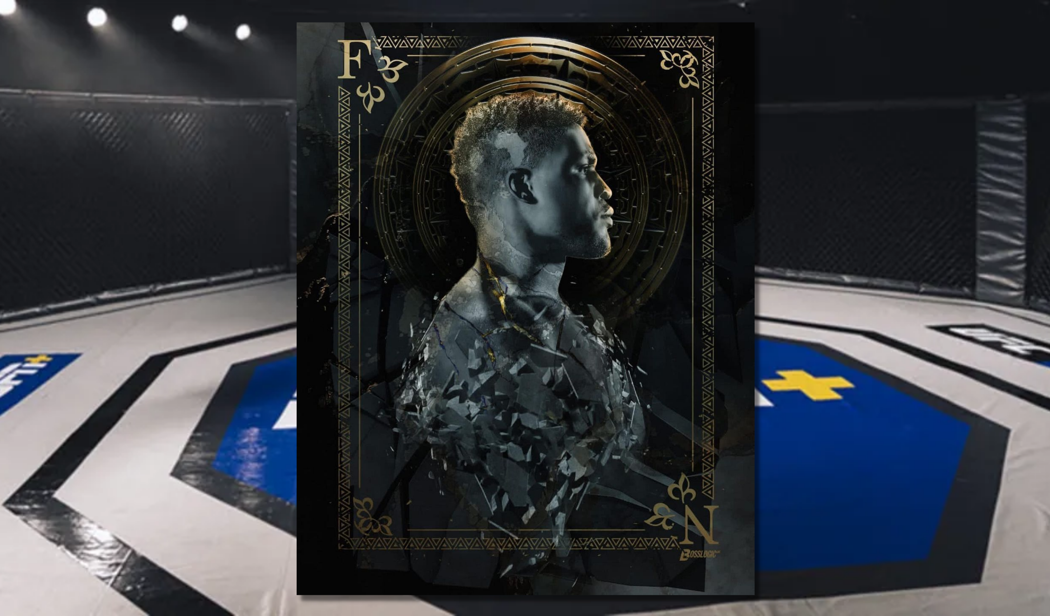 One-of-one NFT art featuring UFC heavyweight contender Francis Ngannou