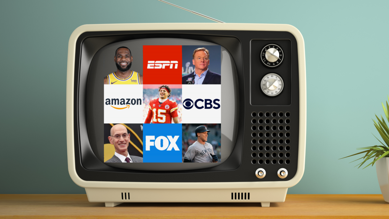 Sports on TV, featuring LeBron James, Patrick Mahomes, and Amazon