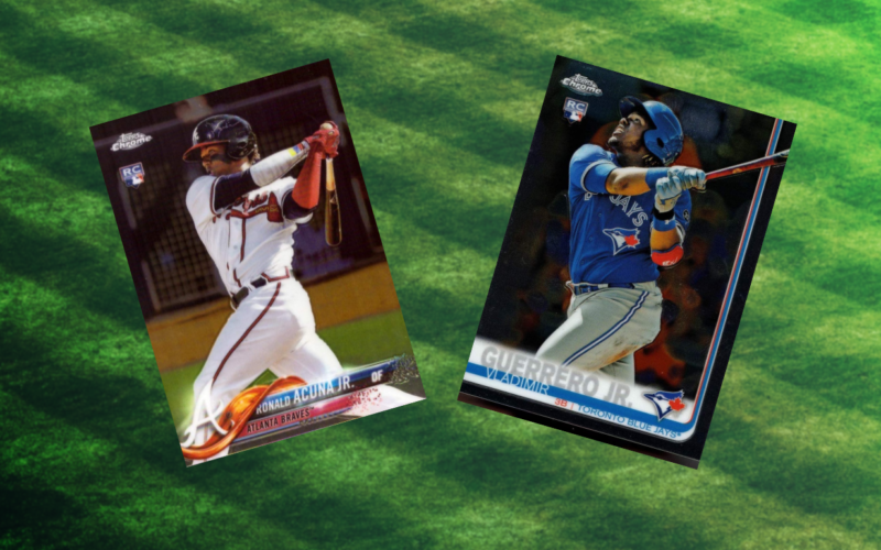 Topps Chrome rookie cards featuring Ronald Acuña Jr. and Vladimir Guerrero Jr.