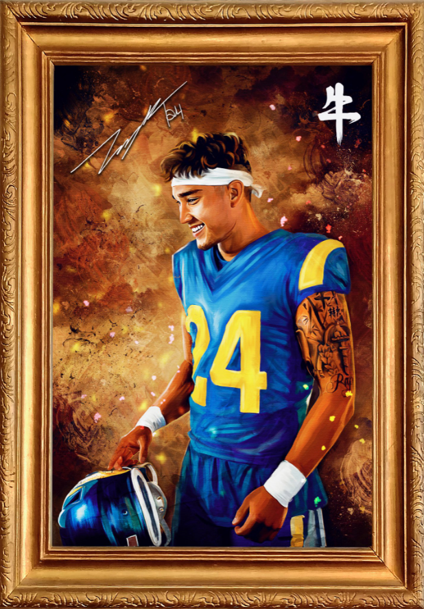 NFT art portrait featuring Los Angeles Rams safety Taylor Rapp