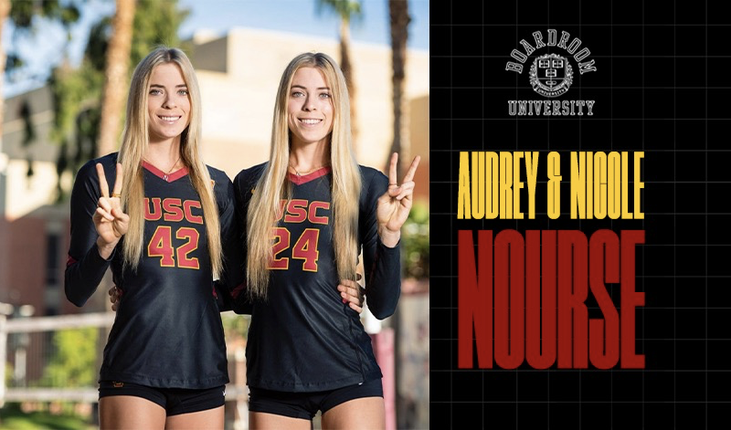USC Women of Troy beach volleyball players Audrey and Nicole Nourse