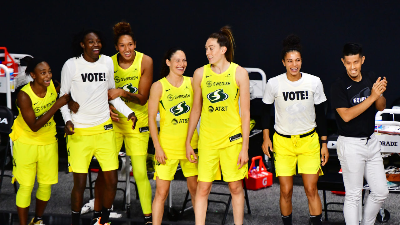Seattle Storm players during 2020 WNBA Finals