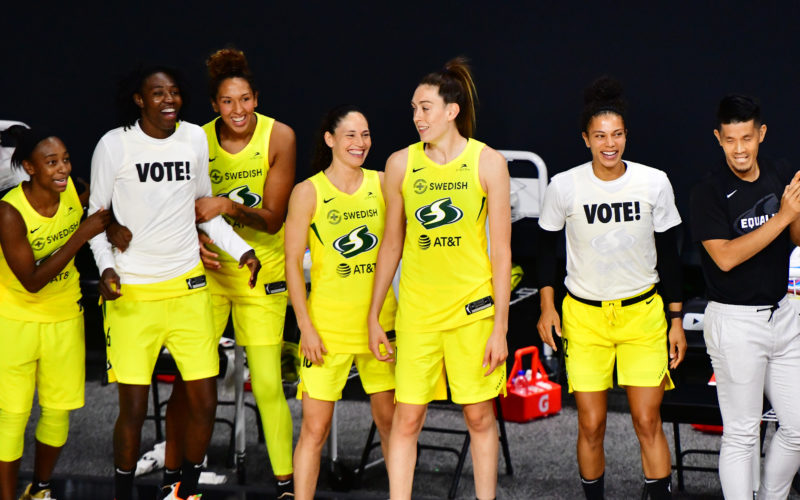Seattle Storm players during 2020 WNBA Finals