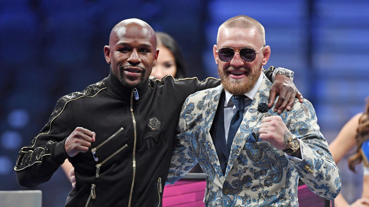 Conor McGregor and Floyd Mayweather before their boxing match