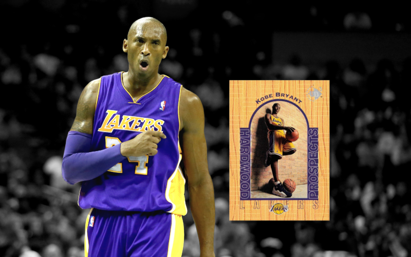 Kobe Bryant depicted alongside his Upper Deck UD3 rookie card