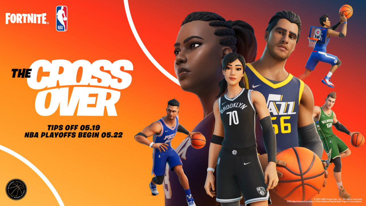 Announcement graphic for Fortnite's first-ever NBA crossover