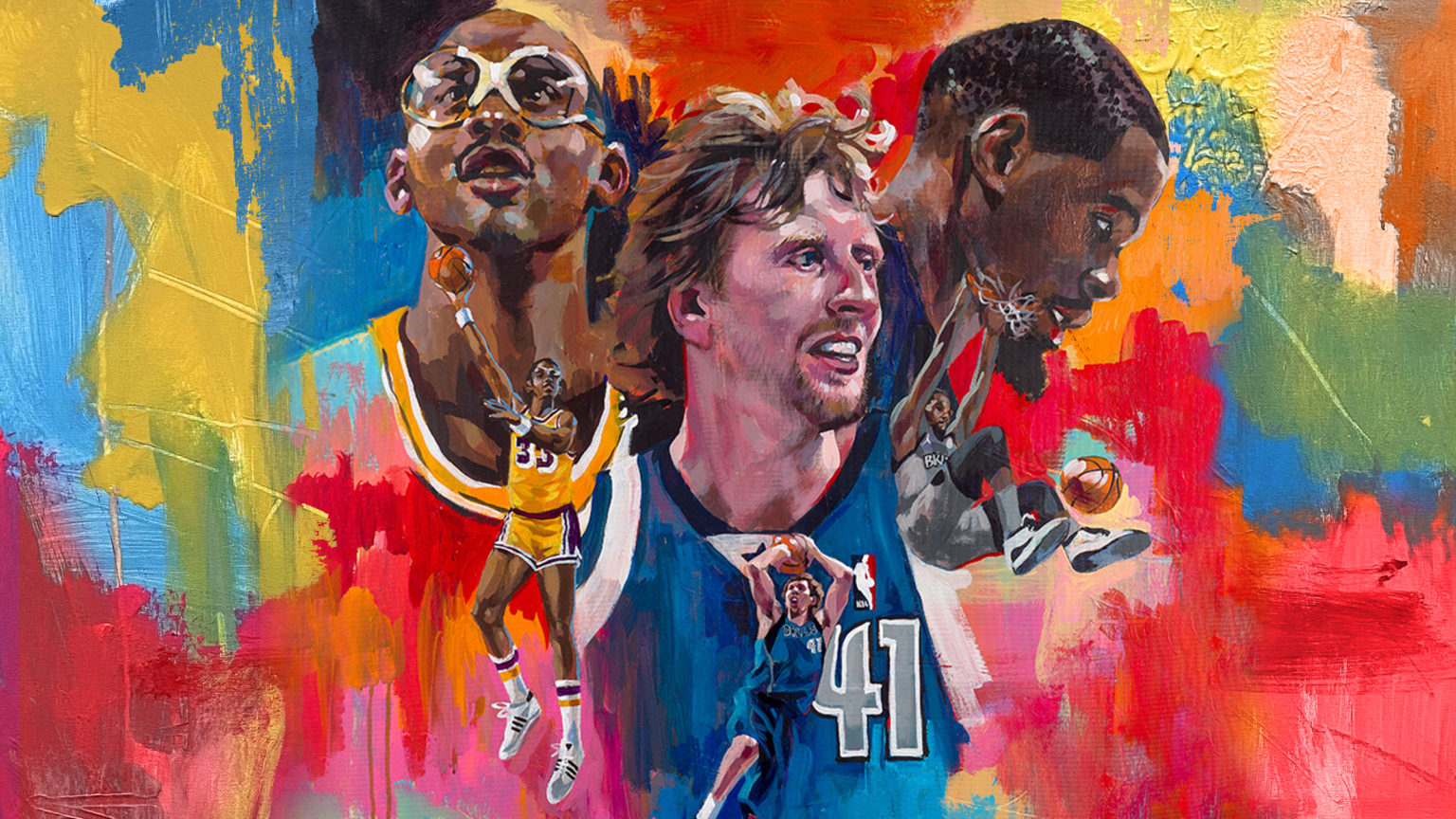 Exclusive: Inside KD, Dirk, & Kareem's NBA 2K22 Special Edition Cover