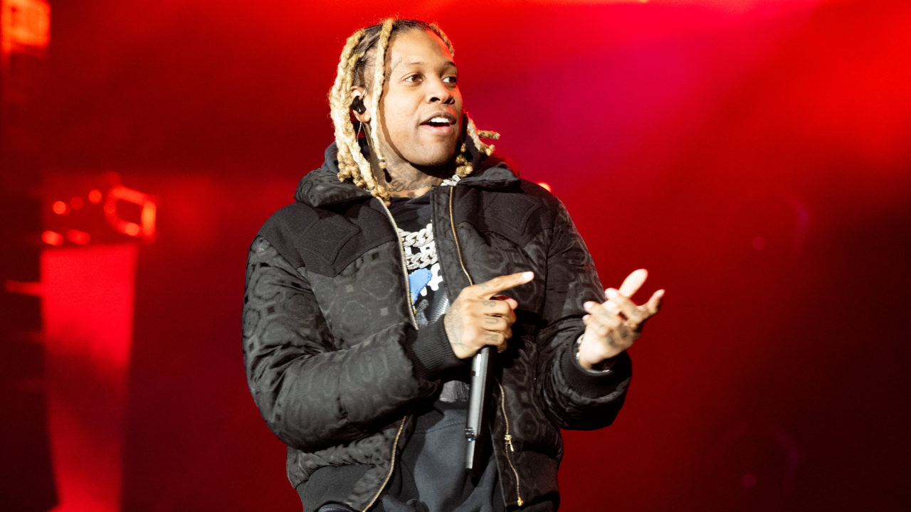 Lil Durk rapping on stage at the Rolling Loud Los Angeles festival in San Bernandino, California