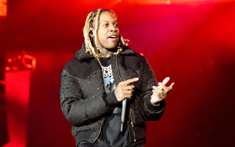 Lil Durk rapping on stage at the Rolling Loud Los Angeles festival in San Bernandino, California