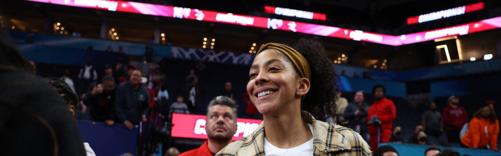 Candace Parker and Family Attend NCAA Women's Championship Game In adidas "More Is Possible" Tees